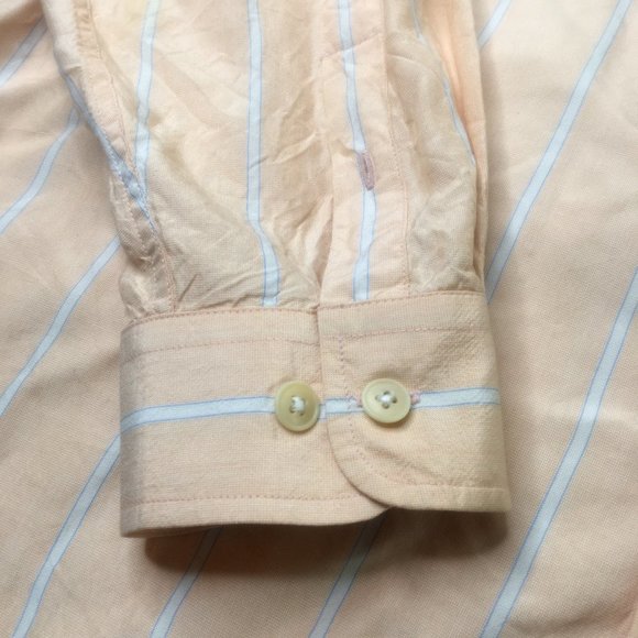 Johnnie Walker Shirt Mens 2XL Blue Peach Silk Tencel Button Career Casual XXL - Picture 3 of 11